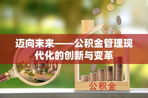 苏澳迈向未来——公积金管理现代化的创新与变革
